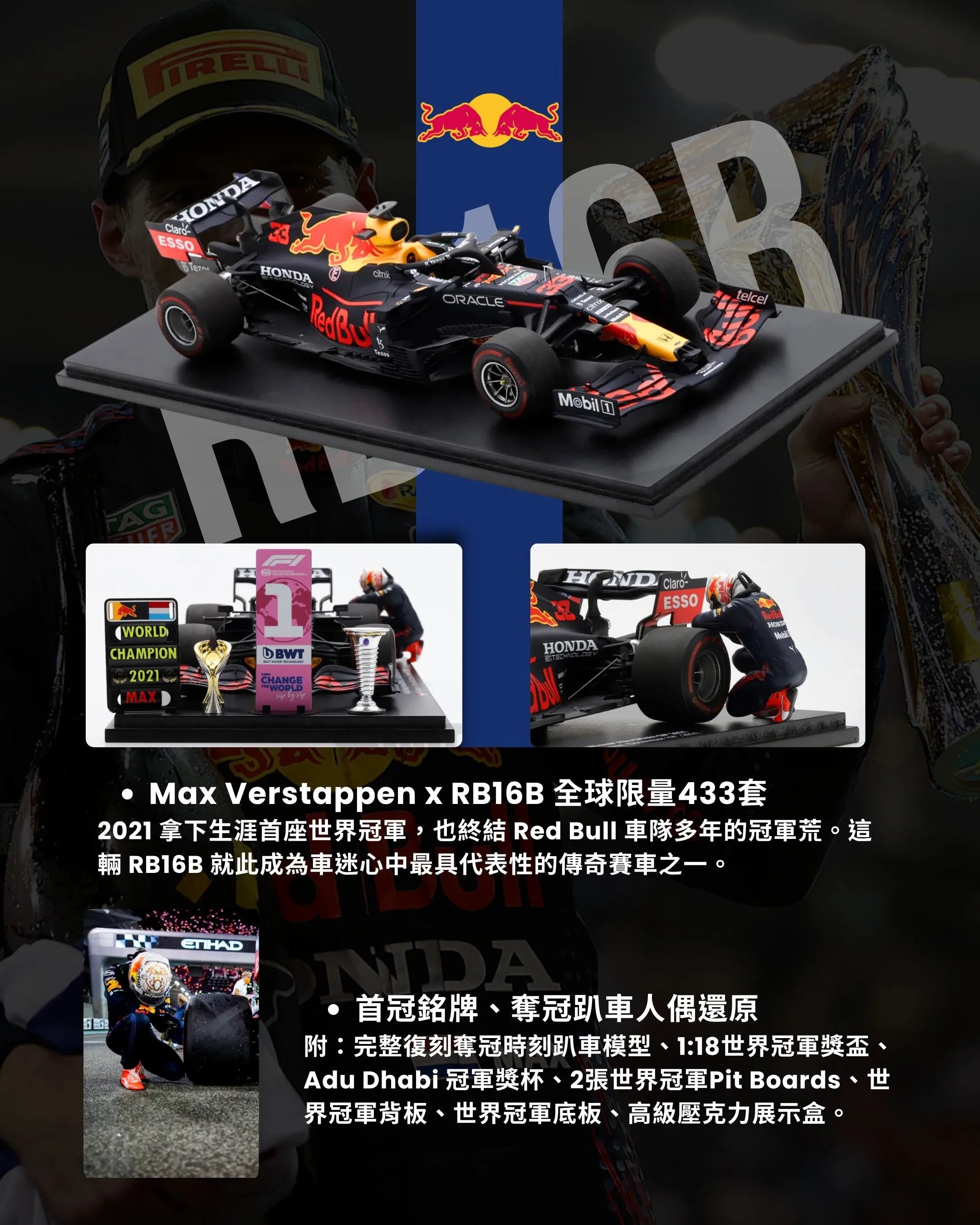 Max Verstappen | 2021 RB16B 首冠限量433套(Adu Dhabi GP)