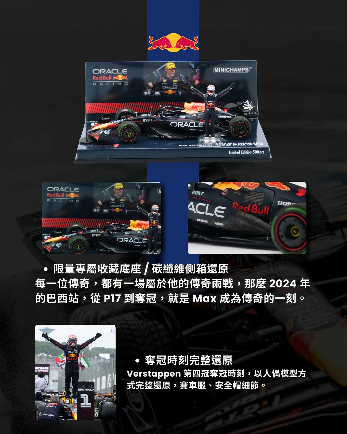 【現貨】Max Verstappen | 2024 RB20 勝利人偶還原 限量500台（BrazilianGP）