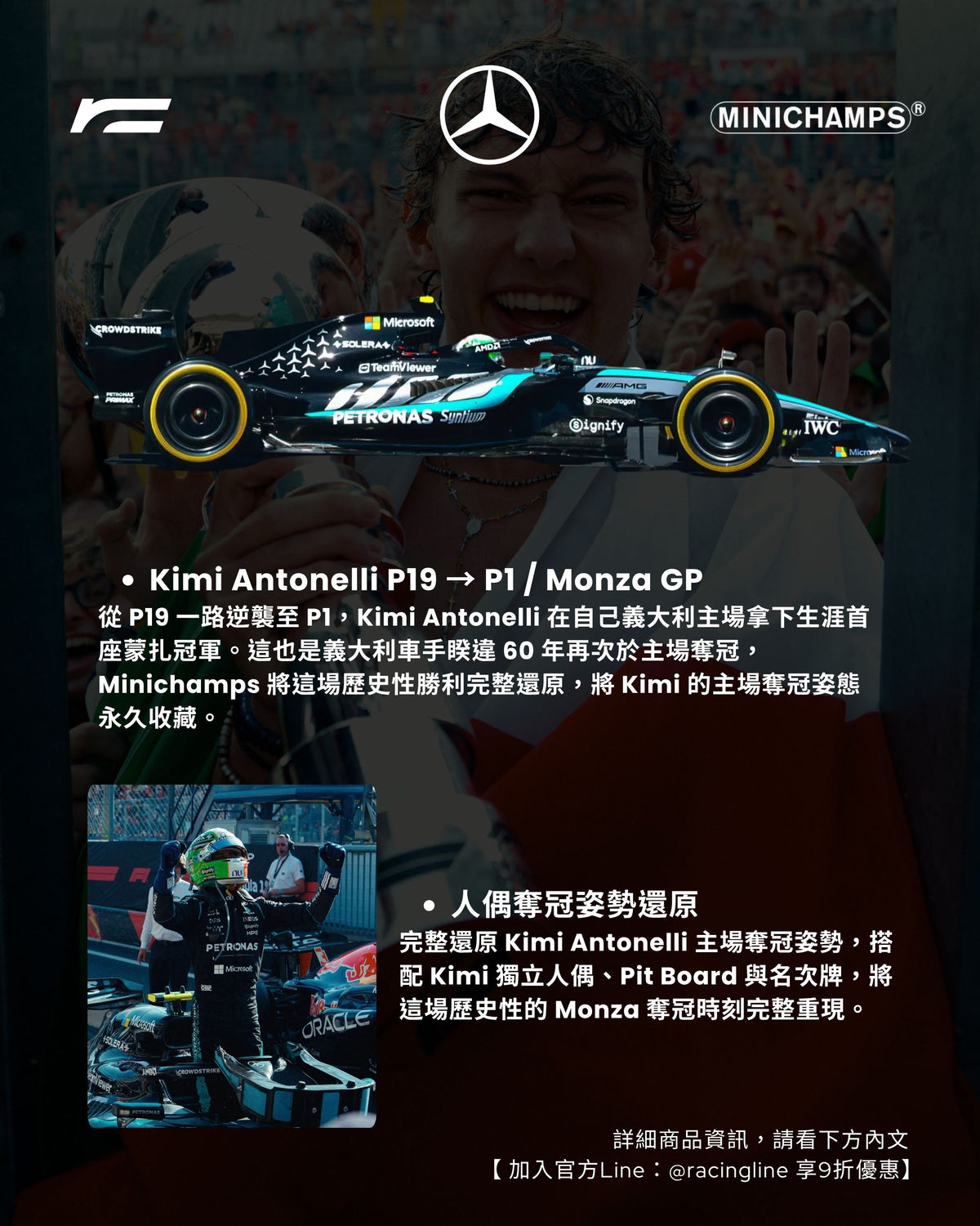 Kimi Antonelli | 2026 Mercedes W17 主場 Monza 奪冠（Italy GP）