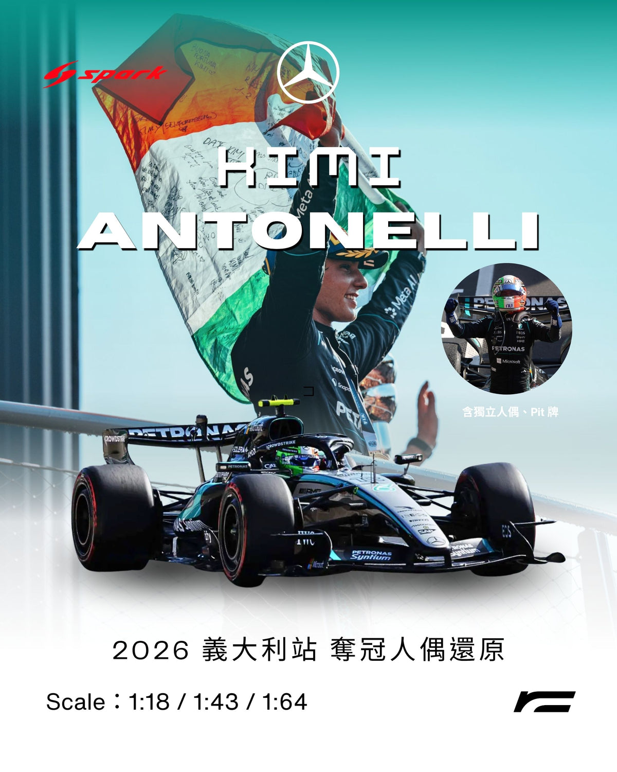 Kimi Antonelli | 2026 Mercedes W17 主場 Monza 奪冠（Italy GP）