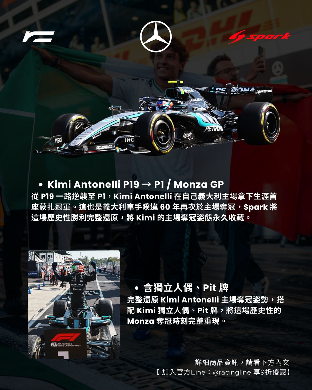 Kimi Antonelli | 2026 Mercedes W17 主場 Monza 奪冠（Italy GP）